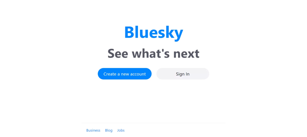 bluesky login screenshot